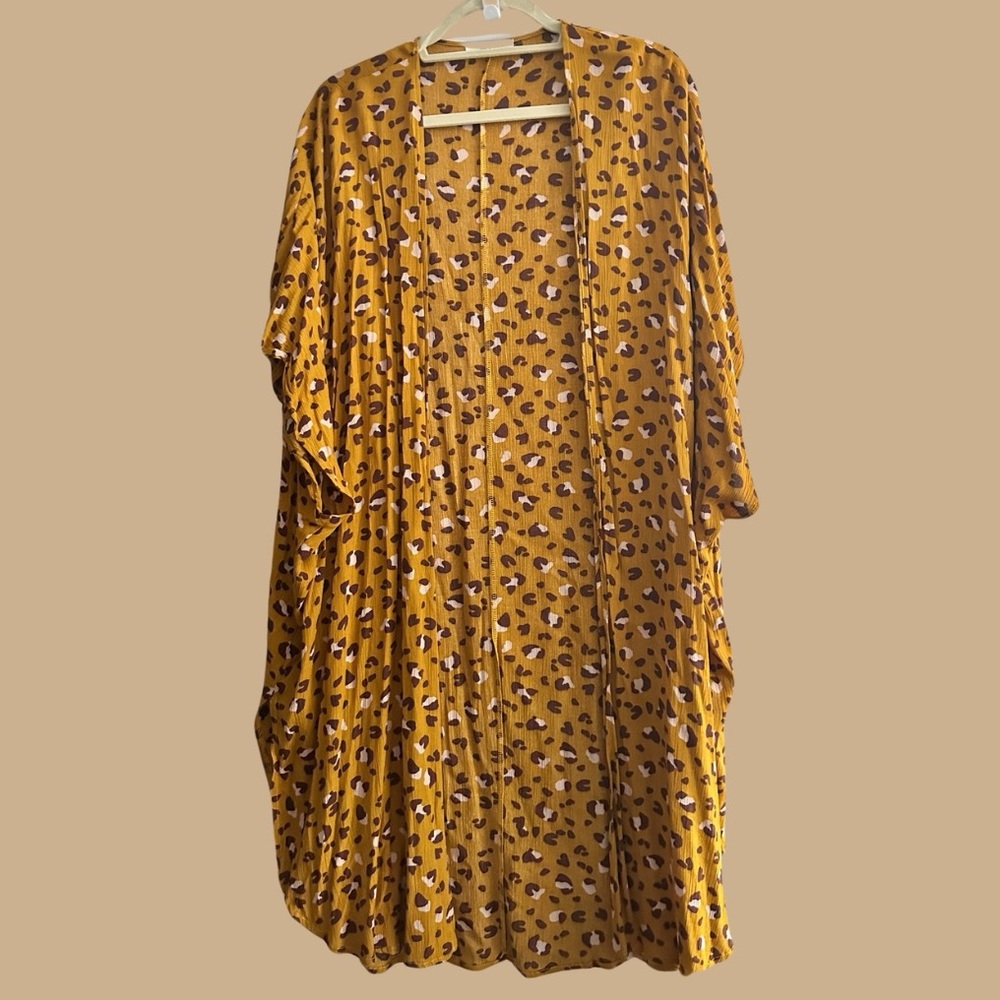 Gold Leopard Print Kaftan